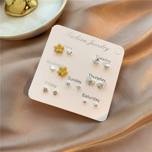 Load image into Gallery viewer, Luokey 2020 New Arrival Stud Earrings Set For Women Cute Rainbow Butterfly Flower Enamel Gold Stud Earrings Korean Charm Jewelry
