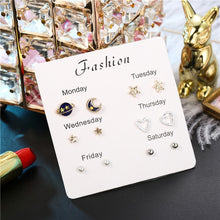Load image into Gallery viewer, Luokey 2020 New Arrival Stud Earrings Set For Women Cute Rainbow Butterfly Flower Enamel Gold Stud Earrings Korean Charm Jewelry

