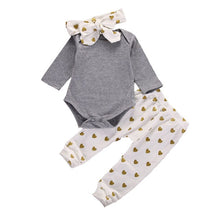 Load image into Gallery viewer, 3Pcs Newborn Baby Girl Clothes Set Fashion Autumn Cotton Letter T-shirt Pants Headband Fall Toddler Infant Outfits Clothing Suit
