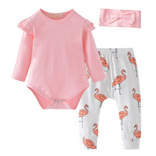 Load image into Gallery viewer, 3Pcs Newborn Baby Girl Clothes Set Fashion Autumn Cotton Letter T-shirt Pants Headband Fall Toddler Infant Outfits Clothing Suit
