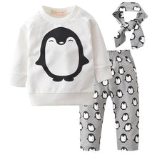 Load image into Gallery viewer, 3Pcs Newborn Baby Girl Clothes Set Fashion Autumn Cotton Letter T-shirt Pants Headband Fall Toddler Infant Outfits Clothing Suit
