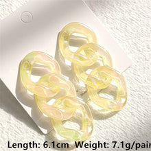 Load image into Gallery viewer, HUANZHI 2020 New Transparent Acrylic Round Circle Small Big Earrings Geometric Long Chain Stud Earrings For Women Girls Jewelry
