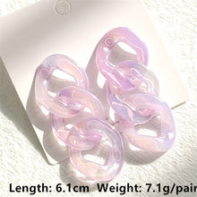 Load image into Gallery viewer, HUANZHI 2020 New Transparent Acrylic Round Circle Small Big Earrings Geometric Long Chain Stud Earrings For Women Girls Jewelry
