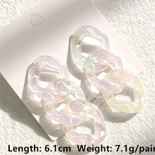 Load image into Gallery viewer, HUANZHI 2020 New Transparent Acrylic Round Circle Small Big Earrings Geometric Long Chain Stud Earrings For Women Girls Jewelry
