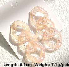 Load image into Gallery viewer, HUANZHI 2020 New Transparent Acrylic Round Circle Small Big Earrings Geometric Long Chain Stud Earrings For Women Girls Jewelry
