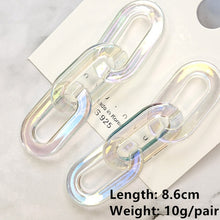 Load image into Gallery viewer, HUANZHI 2020 New Transparent Acrylic Round Circle Small Big Earrings Geometric Long Chain Stud Earrings For Women Girls Jewelry
