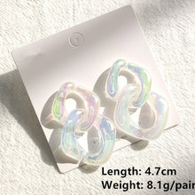 Load image into Gallery viewer, HUANZHI 2020 New Transparent Acrylic Round Circle Small Big Earrings Geometric Long Chain Stud Earrings For Women Girls Jewelry
