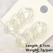 Load image into Gallery viewer, HUANZHI 2020 New Transparent Acrylic Round Circle Small Big Earrings Geometric Long Chain Stud Earrings For Women Girls Jewelry
