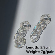 Load image into Gallery viewer, HUANZHI 2020 New Transparent Acrylic Round Circle Small Big Earrings Geometric Long Chain Stud Earrings For Women Girls Jewelry
