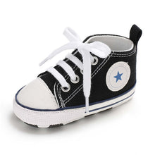 Load image into Gallery viewer, Baby Shoes Boy Girl Star Solid Sneaker Cotton Soft Anti-Slip Sole Newborn Infant First Walkers Toddler Casual Canvas Crib Shoes
