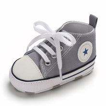 Load image into Gallery viewer, Baby Shoes Boy Girl Star Solid Sneaker Cotton Soft Anti-Slip Sole Newborn Infant First Walkers Toddler Casual Canvas Crib Shoes

