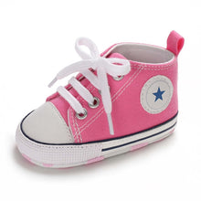 Load image into Gallery viewer, Baby Shoes Boy Girl Star Solid Sneaker Cotton Soft Anti-Slip Sole Newborn Infant First Walkers Toddler Casual Canvas Crib Shoes
