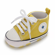 Load image into Gallery viewer, Baby Shoes Boy Girl Star Solid Sneaker Cotton Soft Anti-Slip Sole Newborn Infant First Walkers Toddler Casual Canvas Crib Shoes

