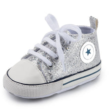 Load image into Gallery viewer, Baby Shoes Boy Girl Star Solid Sneaker Cotton Soft Anti-Slip Sole Newborn Infant First Walkers Toddler Casual Canvas Crib Shoes
