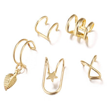 Load image into Gallery viewer, MeiLD Set Ear Cuff Gold Leaf Earcuff Clip On Earrings For Women Men Fashion Fake Cartilage Ear Jewelry
