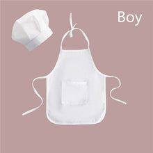 Load image into Gallery viewer, Baby Chef Apron Hat for Kids Costumes  Chef Baby  Cook Costume Newborn Photography Prop Newborn Hat Apron
