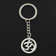 Load image into Gallery viewer, Fashion 30mm Key Ring Metal Key Chain Keychain Jewelry Antique Bronze Silver Color Plated Yoga OM 29x25mm Pendant
