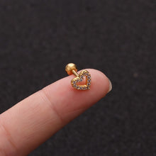Load image into Gallery viewer, 1pc Zircon Star Moon Stainless Steel Flower Small Gold Stud Piercing Earrings For Women Creative Ear Bone Small Puncture Jewelry
