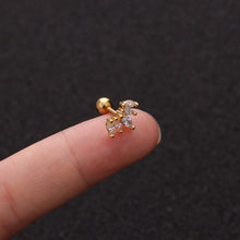 Load image into Gallery viewer, 1pc Zircon Star Moon Stainless Steel Flower Small Gold Stud Piercing Earrings For Women Creative Ear Bone Small Puncture Jewelry
