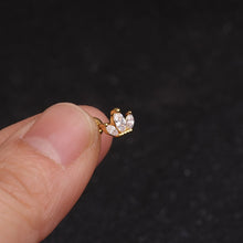 Load image into Gallery viewer, 1pc Zircon Star Moon Stainless Steel Flower Small Gold Stud Piercing Earrings For Women Creative Ear Bone Small Puncture Jewelry

