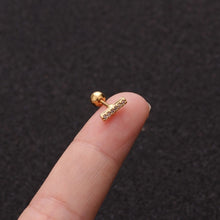 Load image into Gallery viewer, 1pc Zircon Star Moon Stainless Steel Flower Small Gold Stud Piercing Earrings For Women Creative Ear Bone Small Puncture Jewelry
