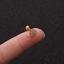 Load image into Gallery viewer, 1pc Zircon Star Moon Stainless Steel Flower Small Gold Stud Piercing Earrings For Women Creative Ear Bone Small Puncture Jewelry
