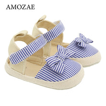 Load image into Gallery viewer, 2020 Children Summer Shoes Newborn Infant Baby Girl Soft Crib Shoes Infants Anti-slip Sneaker Striped Bow Prewalker 0-18M
