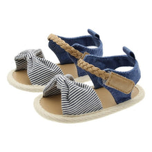 Load image into Gallery viewer, 2020 Children Summer Shoes Newborn Infant Baby Girl Soft Crib Shoes Infants Anti-slip Sneaker Striped Bow Prewalker 0-18M
