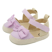 Load image into Gallery viewer, 2020 Children Summer Shoes Newborn Infant Baby Girl Soft Crib Shoes Infants Anti-slip Sneaker Striped Bow Prewalker 0-18M

