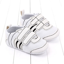 Load image into Gallery viewer, New newborn baby boy shoes Pink stripe Patch Casual soft bottom non-slip breathable new born baby girls Infant toddler shoes
