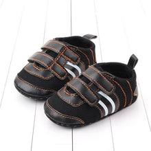 Load image into Gallery viewer, New newborn baby boy shoes Pink stripe Patch Casual soft bottom non-slip breathable new born baby girls Infant toddler shoes
