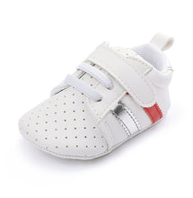 Load image into Gallery viewer, New newborn baby boy shoes Pink stripe Patch Casual soft bottom non-slip breathable new born baby girls Infant toddler shoes
