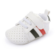 Load image into Gallery viewer, New newborn baby boy shoes Pink stripe Patch Casual soft bottom non-slip breathable new born baby girls Infant toddler shoes
