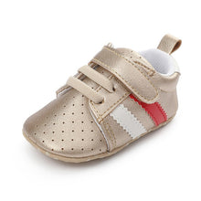 Load image into Gallery viewer, New newborn baby boy shoes Pink stripe Patch Casual soft bottom non-slip breathable new born baby girls Infant toddler shoes
