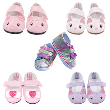 Load image into Gallery viewer, Doll Clothes Shoes 15 Styles 7 Cm Kitty Canvas Shoes For 18 Inch American&amp;43Cm Baby New Born Doll Generation Girl Toy  1/3 Blyth
