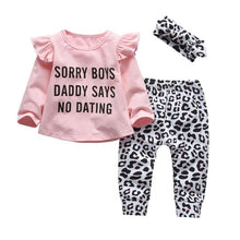 Load image into Gallery viewer, 3Pcs Newborn Baby Girl Clothes Set Cartoon Rabbit Pattern Long Sleeve T-shirt+Casual Pants+Headband Infant Clothing Outfits

