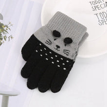 Load image into Gallery viewer, Children Kids Winter Warm Thicken Gloves Girls Boys Toddler Cute Cat Mittens Imitation Cashmere Finger Gloves For 1-7T
