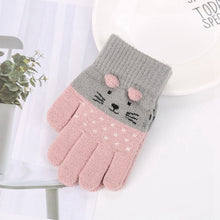 Load image into Gallery viewer, Children Kids Winter Warm Thicken Gloves Girls Boys Toddler Cute Cat Mittens Imitation Cashmere Finger Gloves For 1-7T
