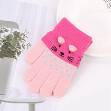 Load image into Gallery viewer, Children Kids Winter Warm Thicken Gloves Girls Boys Toddler Cute Cat Mittens Imitation Cashmere Finger Gloves For 1-7T
