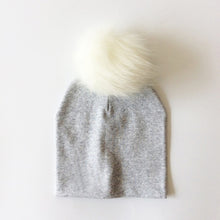 Load image into Gallery viewer, Autumn Winter Boy Girl Faux Raccoon Fur Cotton Kids Caps Baby Beanie Hats With Pompon Children's Accessories
