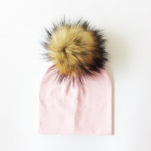 Load image into Gallery viewer, Autumn Winter Boy Girl Faux Raccoon Fur Cotton Kids Caps Baby Beanie Hats With Pompon Children's Accessories
