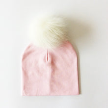 Load image into Gallery viewer, Autumn Winter Boy Girl Faux Raccoon Fur Cotton Kids Caps Baby Beanie Hats With Pompon Children's Accessories
