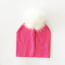Load image into Gallery viewer, Autumn Winter Boy Girl Faux Raccoon Fur Cotton Kids Caps Baby Beanie Hats With Pompon Children's Accessories
