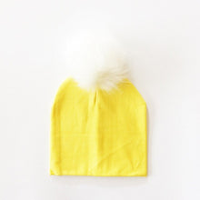 Load image into Gallery viewer, Autumn Winter Boy Girl Faux Raccoon Fur Cotton Kids Caps Baby Beanie Hats With Pompon Children's Accessories
