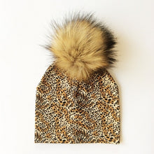 Load image into Gallery viewer, Autumn Winter Boy Girl Faux Raccoon Fur Cotton Kids Caps Baby Beanie Hats With Pompon Children's Accessories
