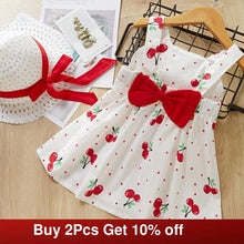 Load image into Gallery viewer, Melario Children's Clothing Baby Girl Clothes Summer Party Clothing for Girls Dress Cherry Dot Princess Dresses Bow Hat Outfits
