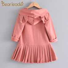 Load image into Gallery viewer, Bear Leader Girls Dress New Brand Baby Girls Blouse Rabbit Ears Hooded Ruched Long Sleeve Children Clothing Dress Girls Clothes
