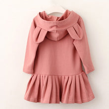Load image into Gallery viewer, Bear Leader Girls Dress New Brand Baby Girls Blouse Rabbit Ears Hooded Ruched Long Sleeve Children Clothing Dress Girls Clothes
