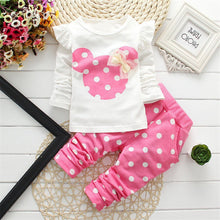 Load image into Gallery viewer, 2020 Spring New Children's Clothing Fashion Baby Girl Out 2pcs Suit Coat +Pant Cartoon Set Newborn Baby Cotton Clothes Suit
