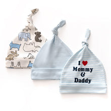 Load image into Gallery viewer, 3pcs Per Lot Baby Hats 100% Cotton Printed Baby Hats &amp; Caps For 0-6 Months Newborn Baby Accessories Dropshipping KF268
